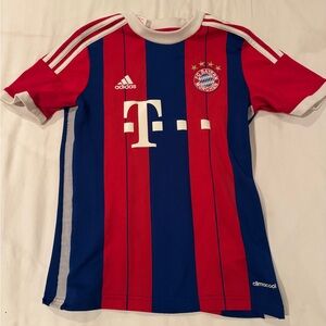 Adidas Kids Red and Blue Soccer Jersey Bayern Munchen Munich Muller